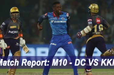 IPL 2019 Match Report M10 - DC VS KKR