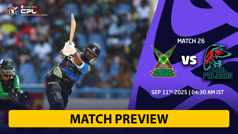 Guyana Amazon Warriors vs Antigua and Barbuda Falcons, CPL 2025